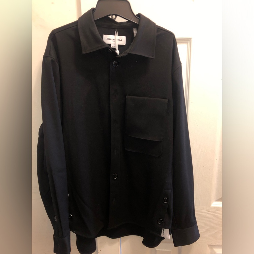 Karl Lagerfeld Black Button-Up Shirt